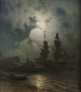 Mondschein an der Küste Norwegens