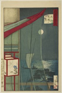 Der Mond über Shinagawa (Shinagawa mikoshi no tsuki), aus der Serie "Hundert Ansichten der Provinz Musashi (Musashi hyakkei no uchi)"