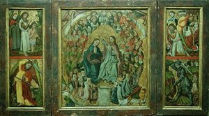 Krönung der Jungfrau; Taufe Christi; Tod des Hl. Johannes des Täufers; Hl. Georg tötet den Drachen (Triptychon)