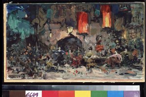 Bühnenbildentwurf für das Ballett Don Quijote von Ludwig Minkus