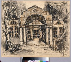 Bühnenbild für die Oper Eugen Onegin von P. Tschaikowski