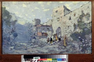 Bühnenbildentwurf für die Oper "Der Dämon" von Anton Rubinstein von Konstantin Alekseevich Korovin