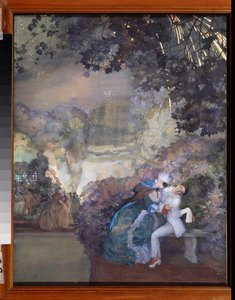 Pierrot und eine Frau. (Flirt auf einem Maskenball) von Konstantin Andreevic Somov
