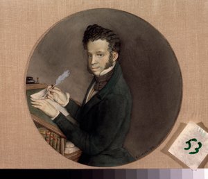Porträt des Schriftstellers Alexander Puschkin von Konstantin Andreevic Somov