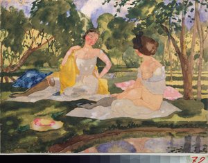 Auf dem Gras von Konstantin Andreevic Somov