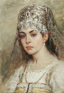 Frau eines Bojaren, 1880er Jahre von Konstantin Egorovich Makovsky