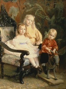 Porträt der Stasov-Kinder, frühe 1870er Jahre von Konstantin Egorovich Makovsky