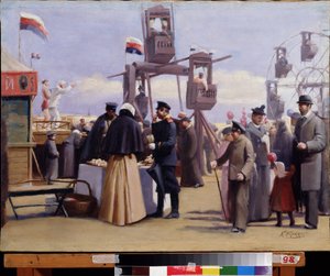 Stände der Moskauer Messe von Konstantin Egorovich Makovsky
