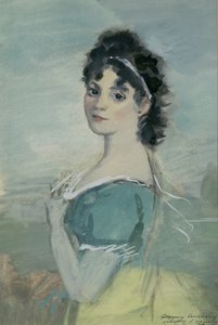 Natascha Rostowa. Illustration für den Roman Krieg und Frieden von Leo Tolstoi, 1944-1947 von Konstantin Ivanovich Rudakov