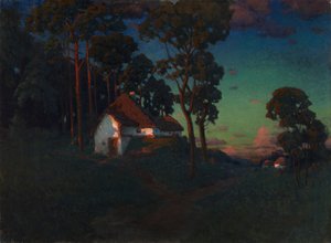 Dorf bei Sonnenuntergang, 1923