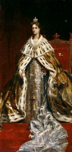 Porträt der Kaiserin Alexandra Fjodorowna von Russland 1872-1918, Ehefrau von Zar Nikolaus II., 1890er Jahre von Konstantin Yegorovich Makovsky