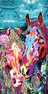 Bunte abstrakte Pferde