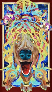 Bunte Fantasiehunde