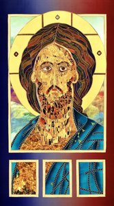Goldenes Jesus-Ikone von Kostyantin Malginov