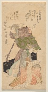 Eine Dame hält ein Shamisen, während eine andere aus einem j?ruri Libretto singt von Kubo Shunman