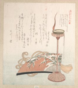 Kerzenständer und Fächer von Kubo Shunman