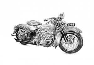 Motorradillustration von 1948