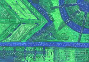 Abstrakte Grüne Blaue Muster von Kulik