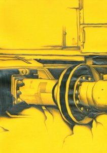 Abstraktes Industrielles Gelbes Rad