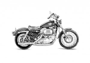 Klassische Motorradzeichnung