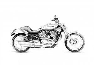 Detaillierte Motorradzeichnung