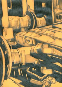 Goldene Industrielle Maschine