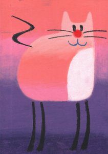 Fröhliche rosa Katze