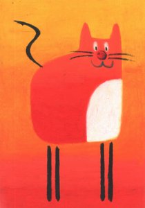 Glückliche rote Katze
