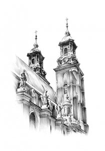Ornate Kirchtürme Skizze