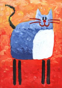 Verspielte Blaue Katze