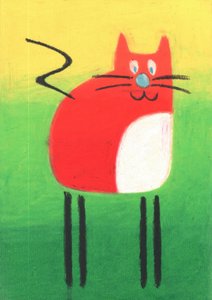 Rote Cartoon-Katze