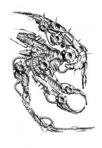 Science-Fiction-Cyborg-Kunstzeichnung Skizze 70