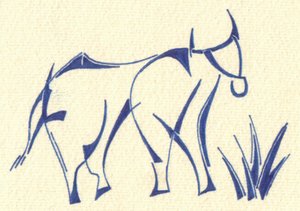 Stilisierter blauer Stier