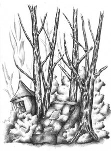 Surreales Waldhaus
