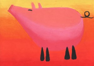 Lebendiges rosa Schwein