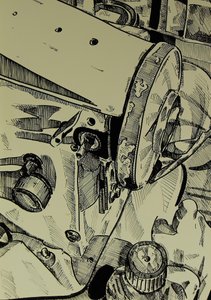 Vintage Nähmaschinen Skizze