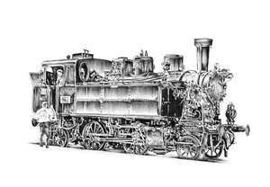 Vintage-Dampflokomotive