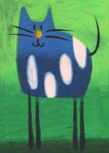 Verspielte blaue Katze