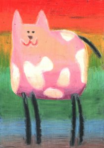 Verspielte rosa Katze