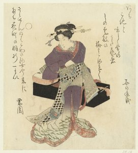 Geisha bindet ihren Gürtel von Kurizono