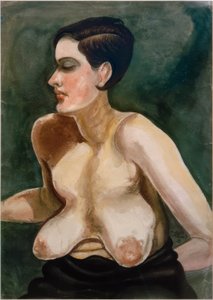 Großer sitzender Halbakt von Kurt Günther