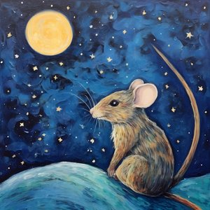 Porträt der Maus Tier Starry Night