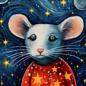 Porträt der Maus Tier Starry Night