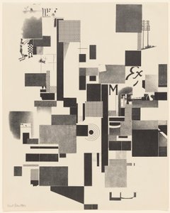Ohne Titel, Nr. 2 von 6 aus dem Portfolio Merz 3. Kurt Schwitters 6 Lithos. Merz Mappe. Erste Mappe des Merzverlages von Kurt Schwitters