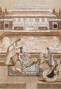 Indische Frau bei ihrer Toilette, frühes 19. Jahrhundert von L.A. and Morret J.B. Lecerf