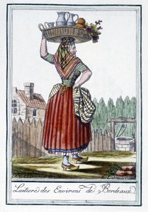 Milchmädchen aus der Umgebung von Bordeaux - in „Enzyklopädie der Reisen“ von J. Grasset St Sauveur, Deron, Paris von L.F. Labrousse