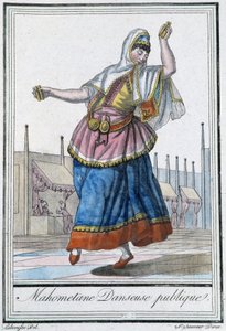 Öffentliche Tänzerin der Mohammedaner - in „Enzyklopädie der Reisen“ von J. Grasset St Sauveur, ed. Deroy, Paris