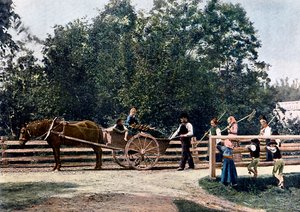 Bauern am Ende der Ernte, Schweden, ca. 1890 von L Boulanger
