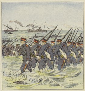 Landung der japanischen Infanterie in Pi-Tse-Ouo