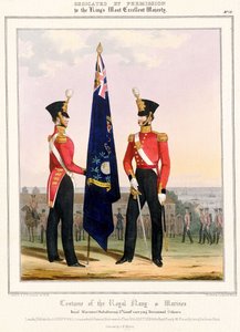 Kostüm der Royal Navy & Marines. Royal Marines (Subalterns) 2. Lt., ca. 1832